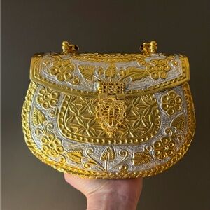 Gold and Silver Embossed Women's Bag